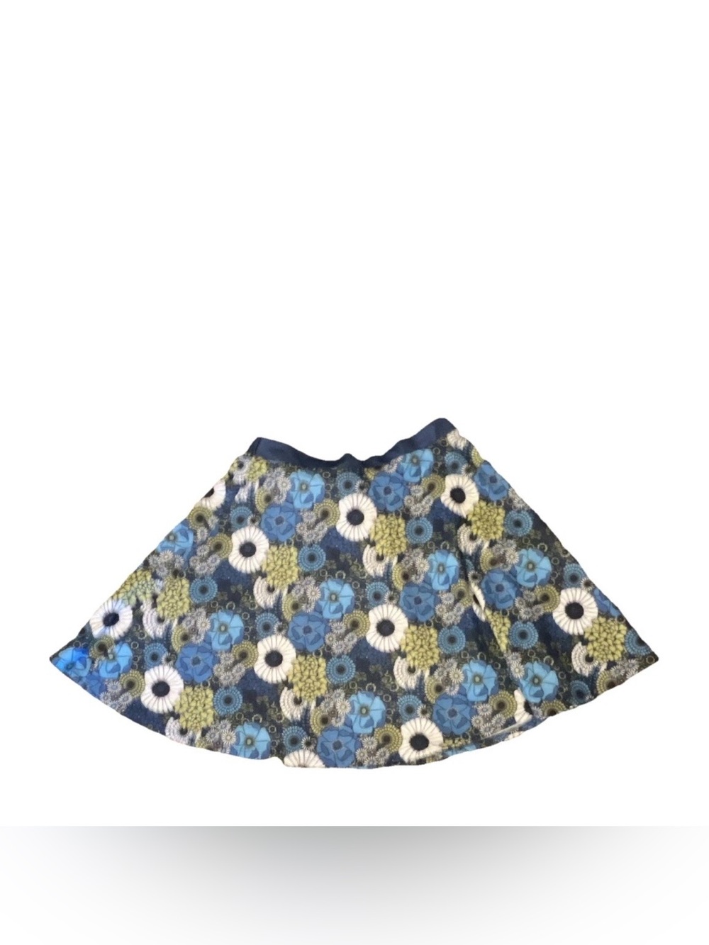 Smak Parlour Floral A-Line Skirt in Blue and Green